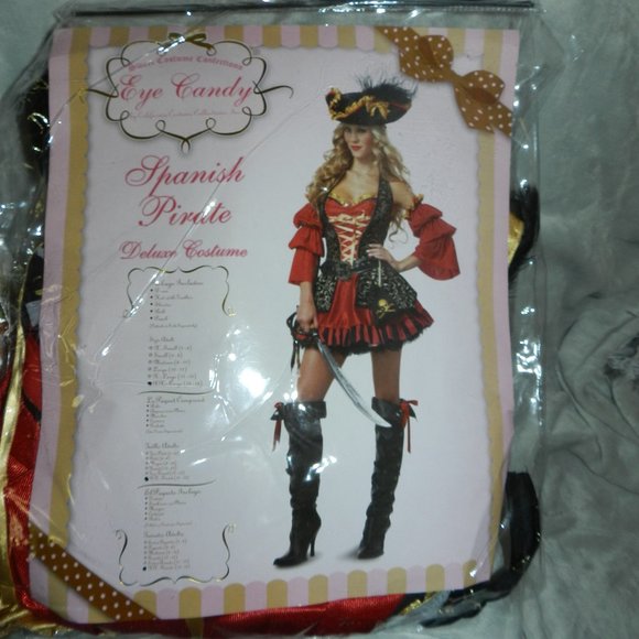 🆕Eye Candy Pirate  Sexy  Spanish Womens XXL14-16 Deluxe Cali Costume Set NIP! - Picture 1 of 16